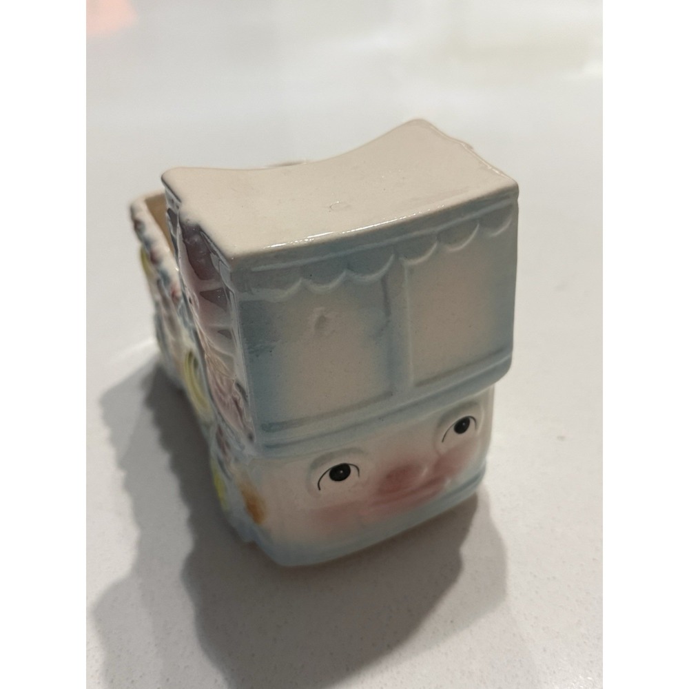 Vintage Ceramex Del Norte Ice Cream Truck Planter Vase Anthropomorphic Kitschy